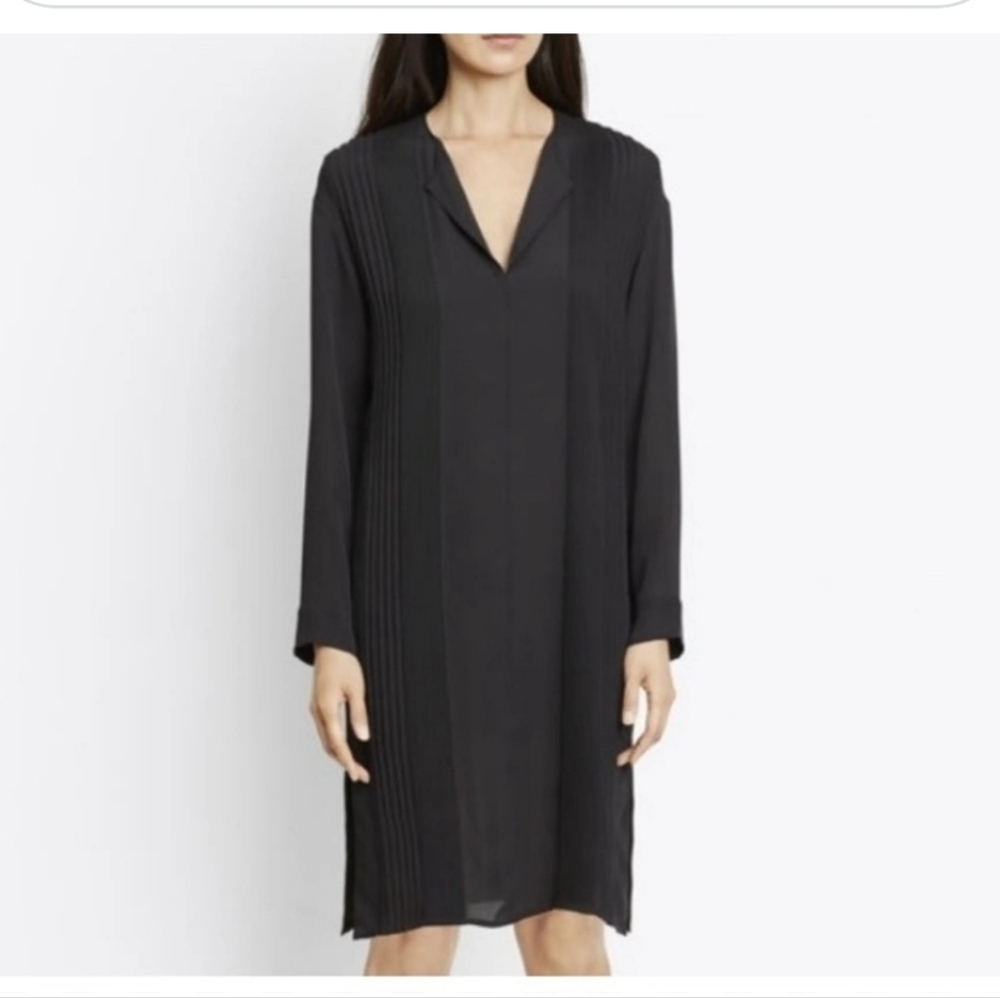 Vince black pleated black dress